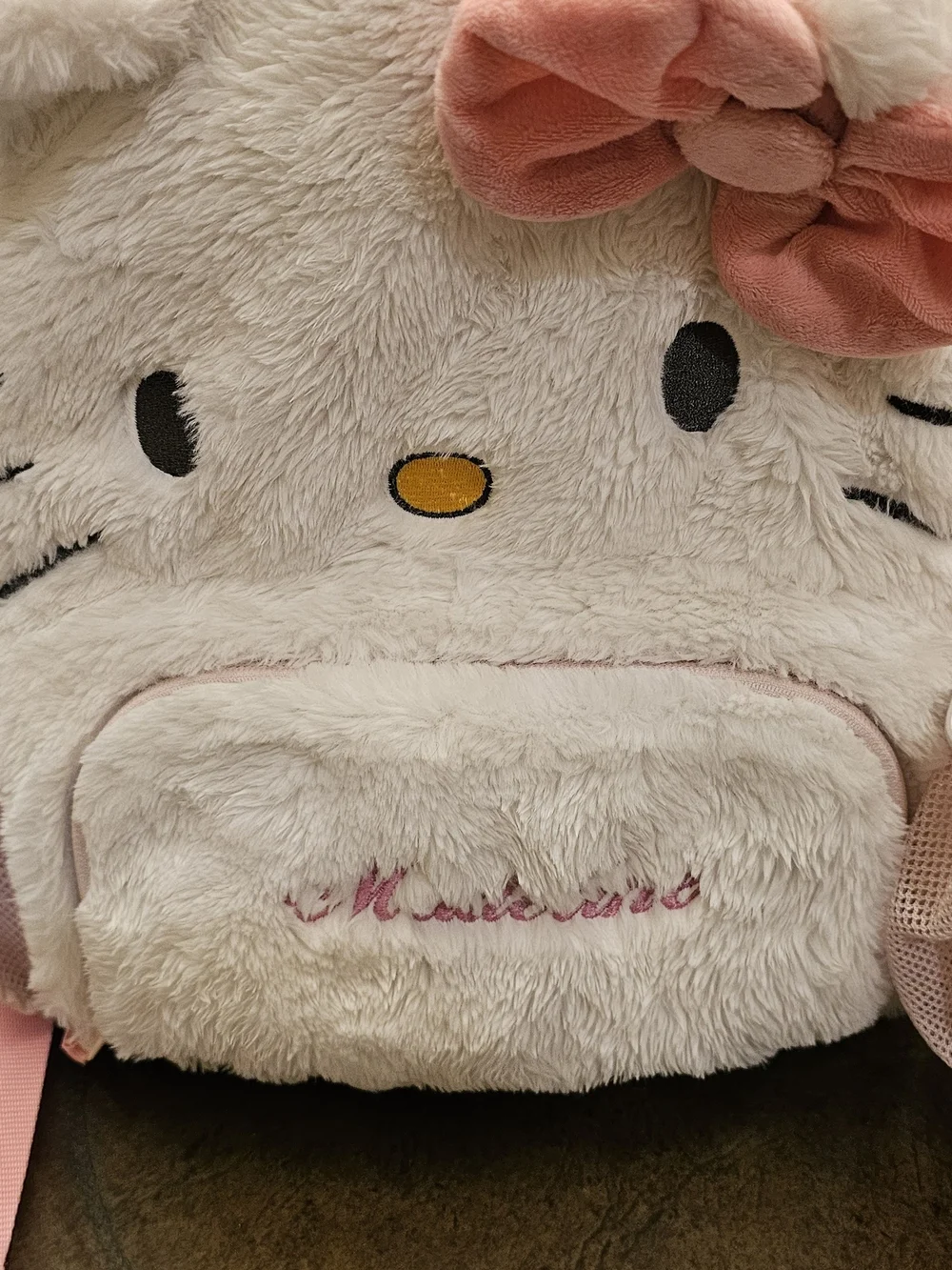 Pottery Barn Kids Plush White Pink Hello Kitty Backpack with Matching Lunch Bag